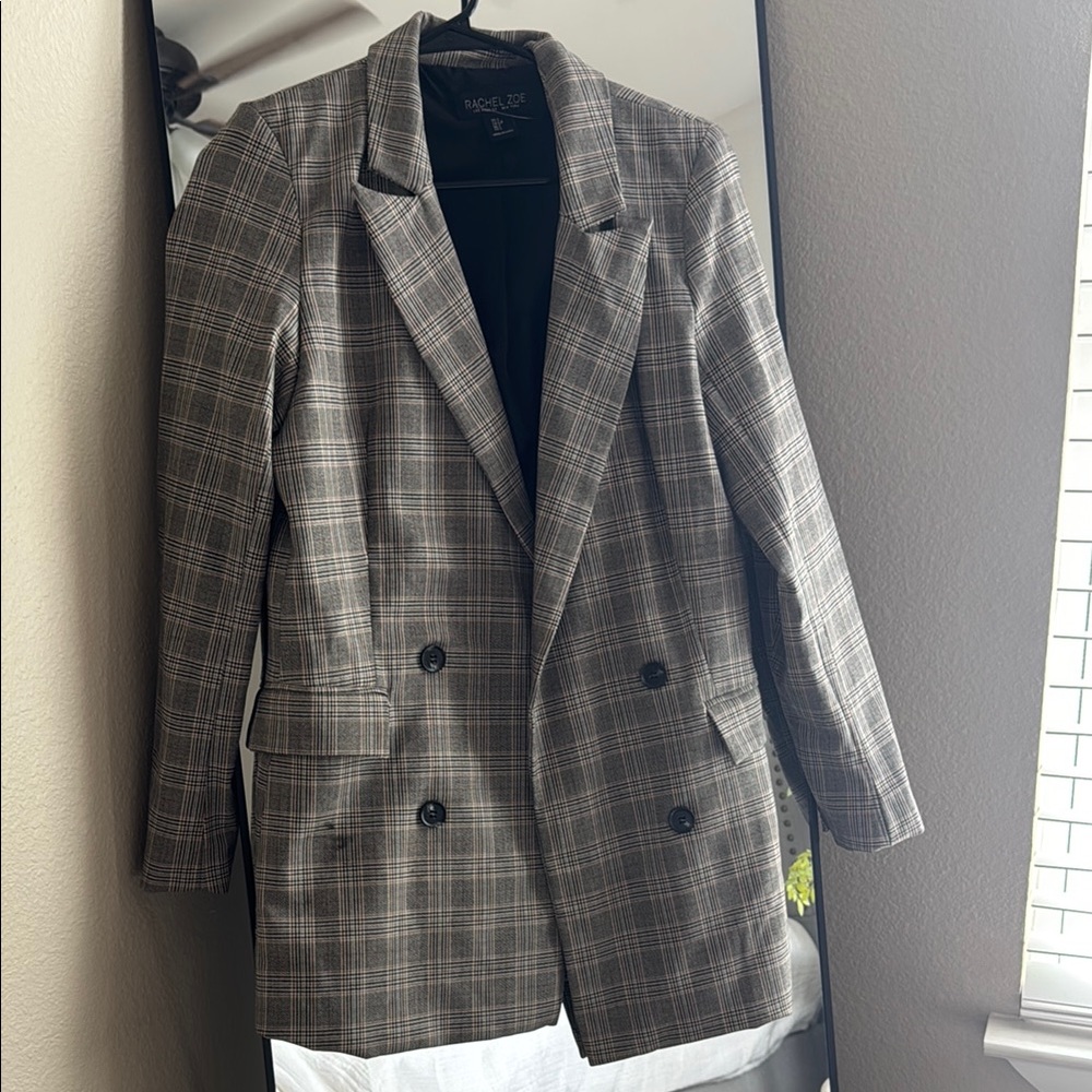 Rachel Zoe Gray Plaid Blazer for women